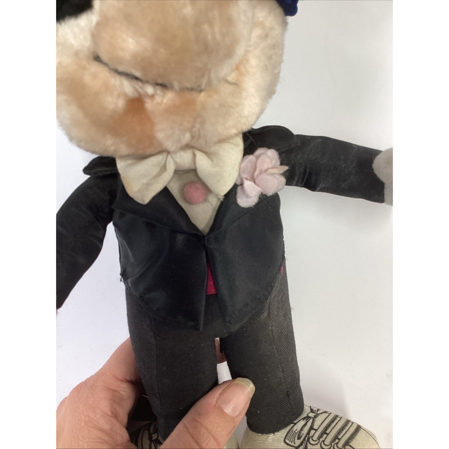 Disney 10” Mickey Mouse Tagged 60th Anniversary Black Tuxedo Plush Applause NOS
