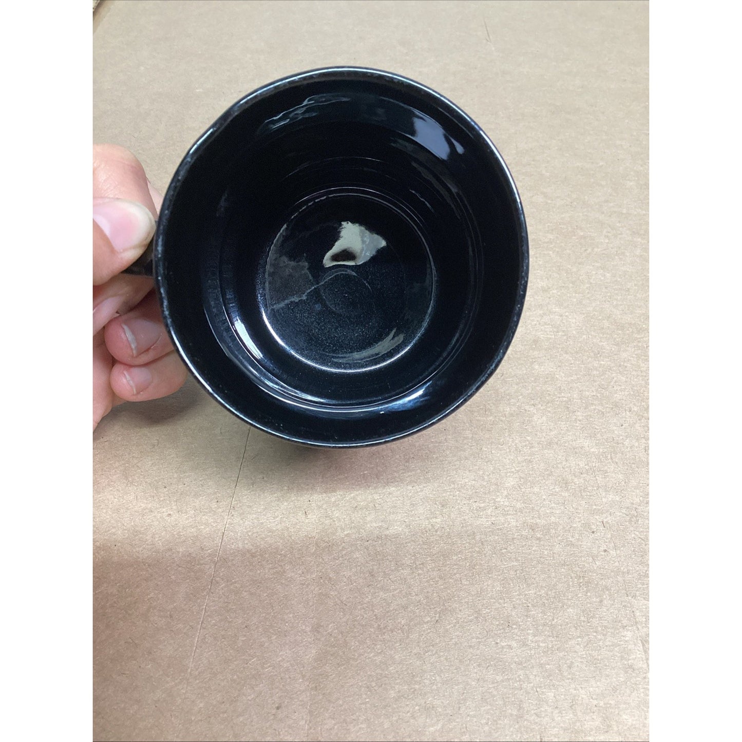 Vintage 1970s Interpur Black Floral Daffodil Mug W18 W/ Floral Coaster