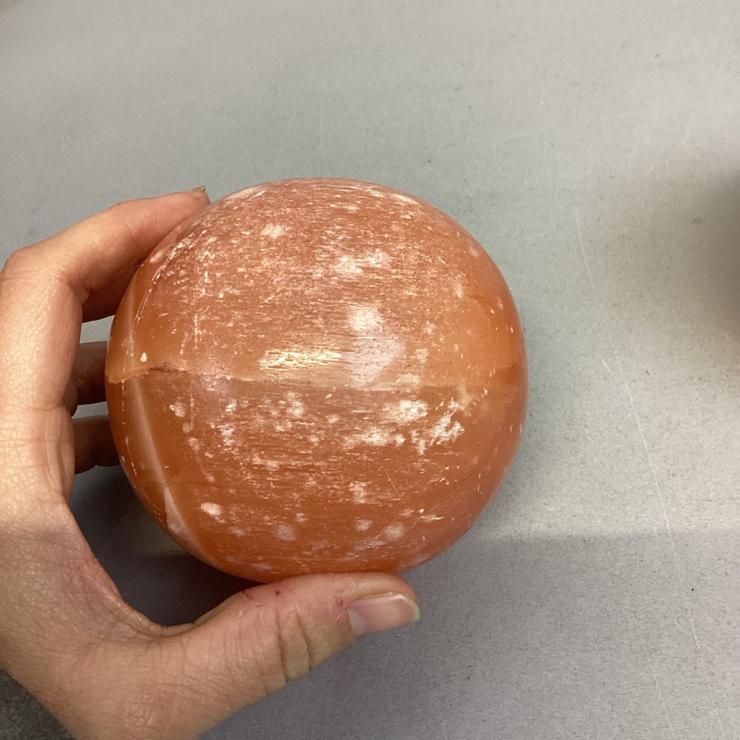Set Of 4 Polished Stone Spheres And 2 Glass Spheres