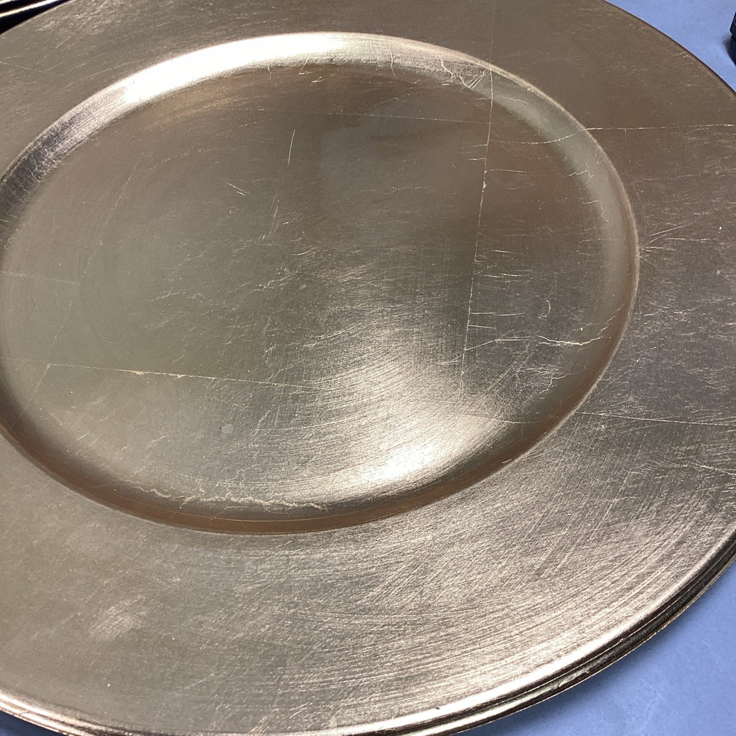 Set Of 9 Gold Gilt Chargers - 14”D