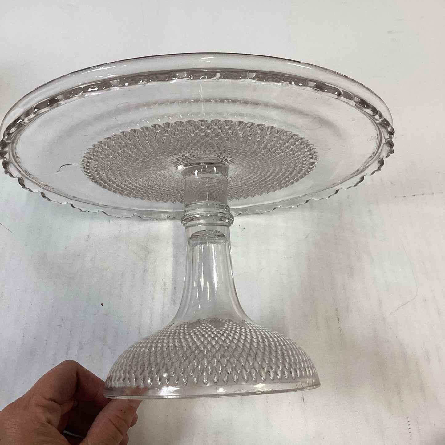 Dewdrop with Star Cake Stand High EAPG Campbell, Jones & Co. 1877
