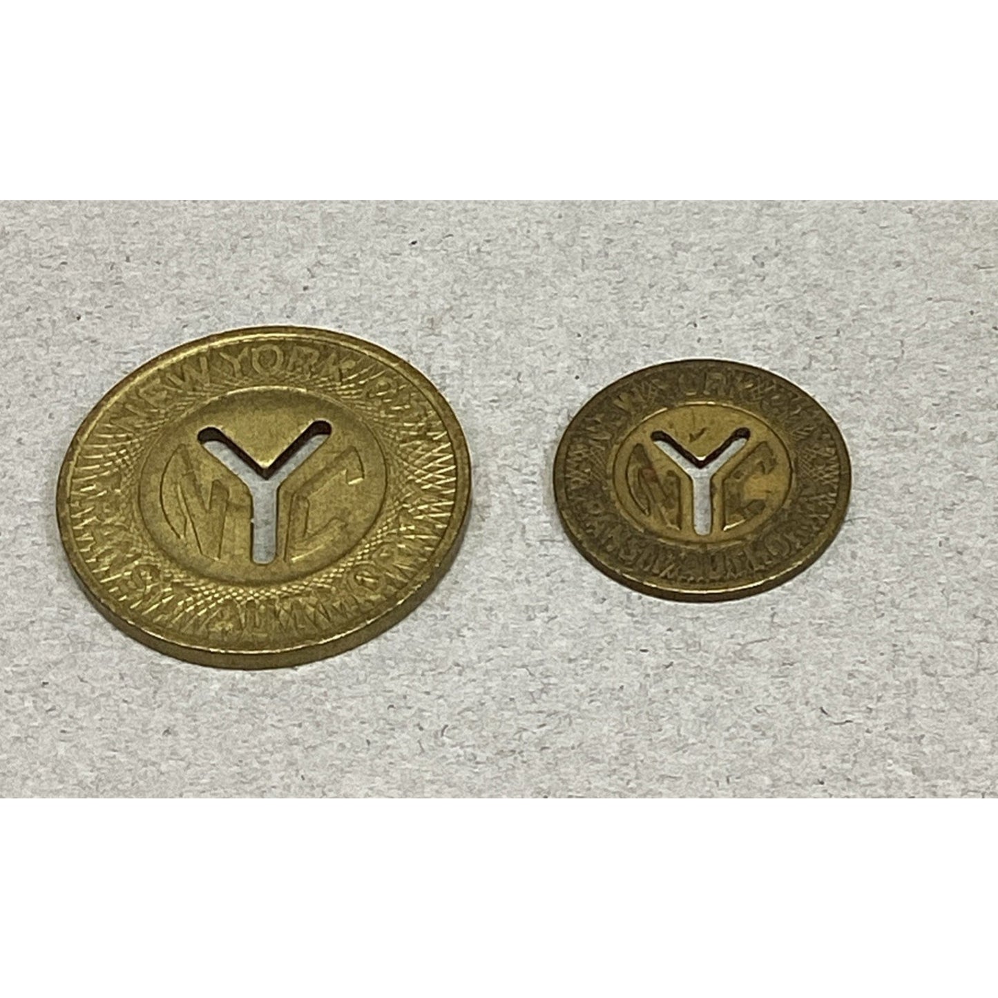 Set Of 2 Vintage New York City Transit Tokens & 1 NYC Subway Token