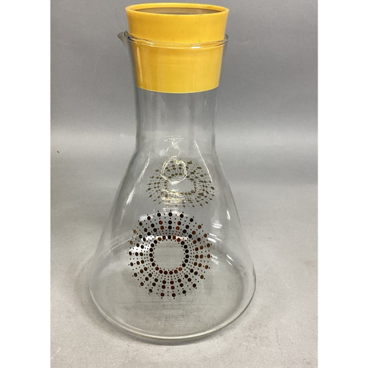 Vintage MCM Mid Century Modern Juice Carafe Decanter With Lid - 11”H