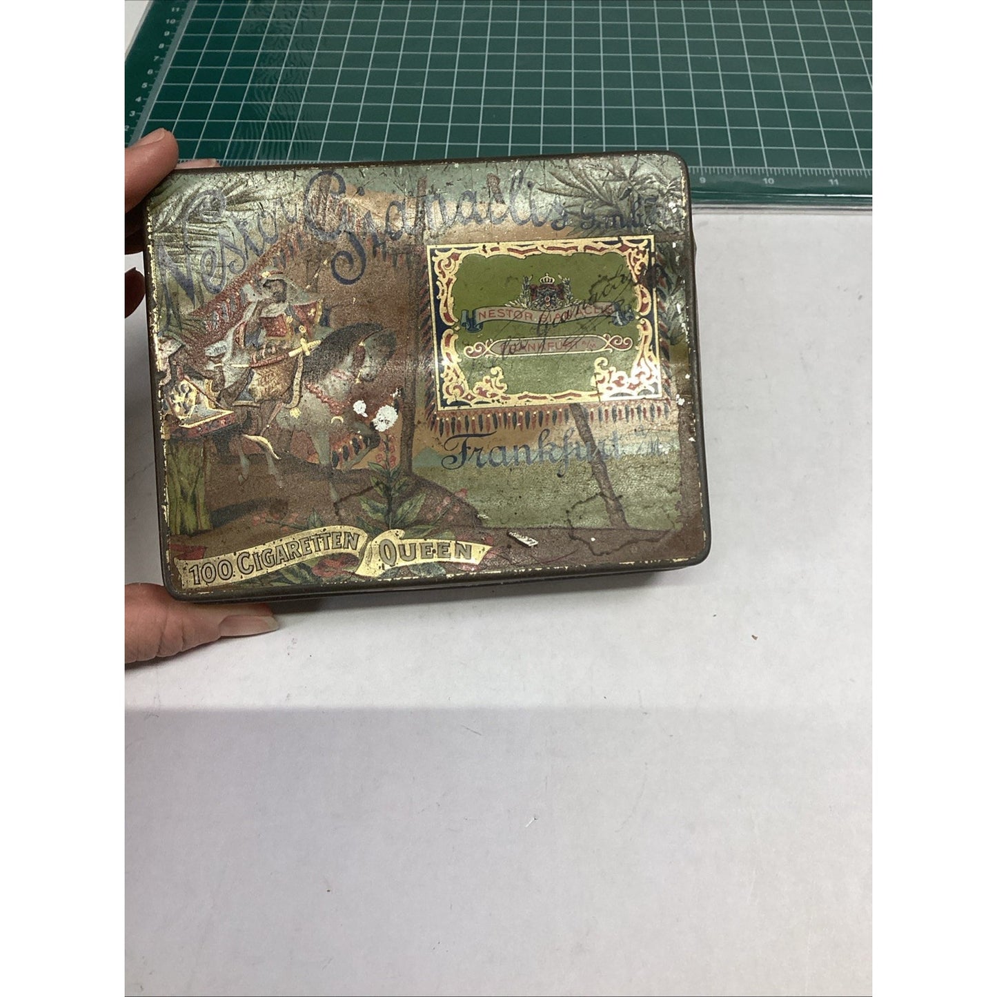 VINTAGE 1920’s CIGARETTE NESTOR ADVERTISING MINIATURE LITHO TIN BOX