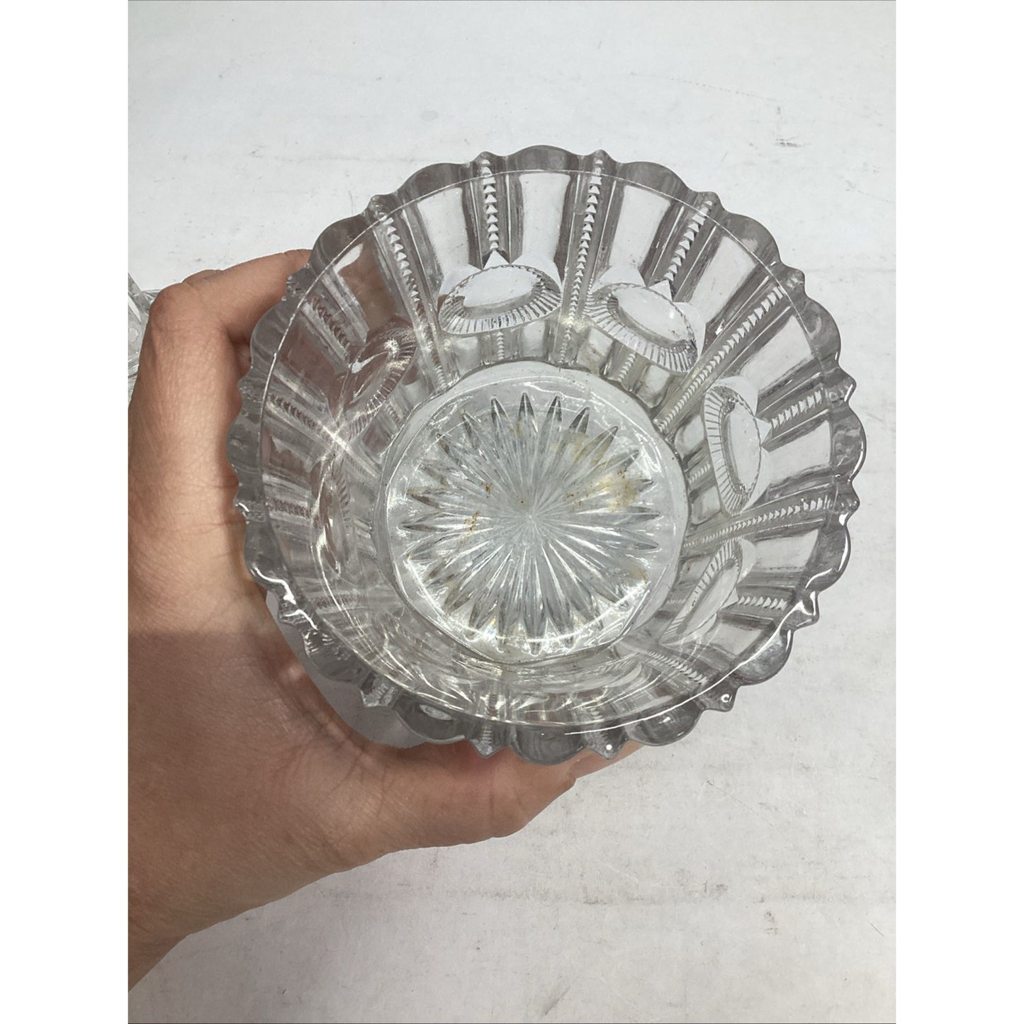 Vintage EAPG Pressed Glass Sugar Bowl With Lid Or Lidded Candy Dish