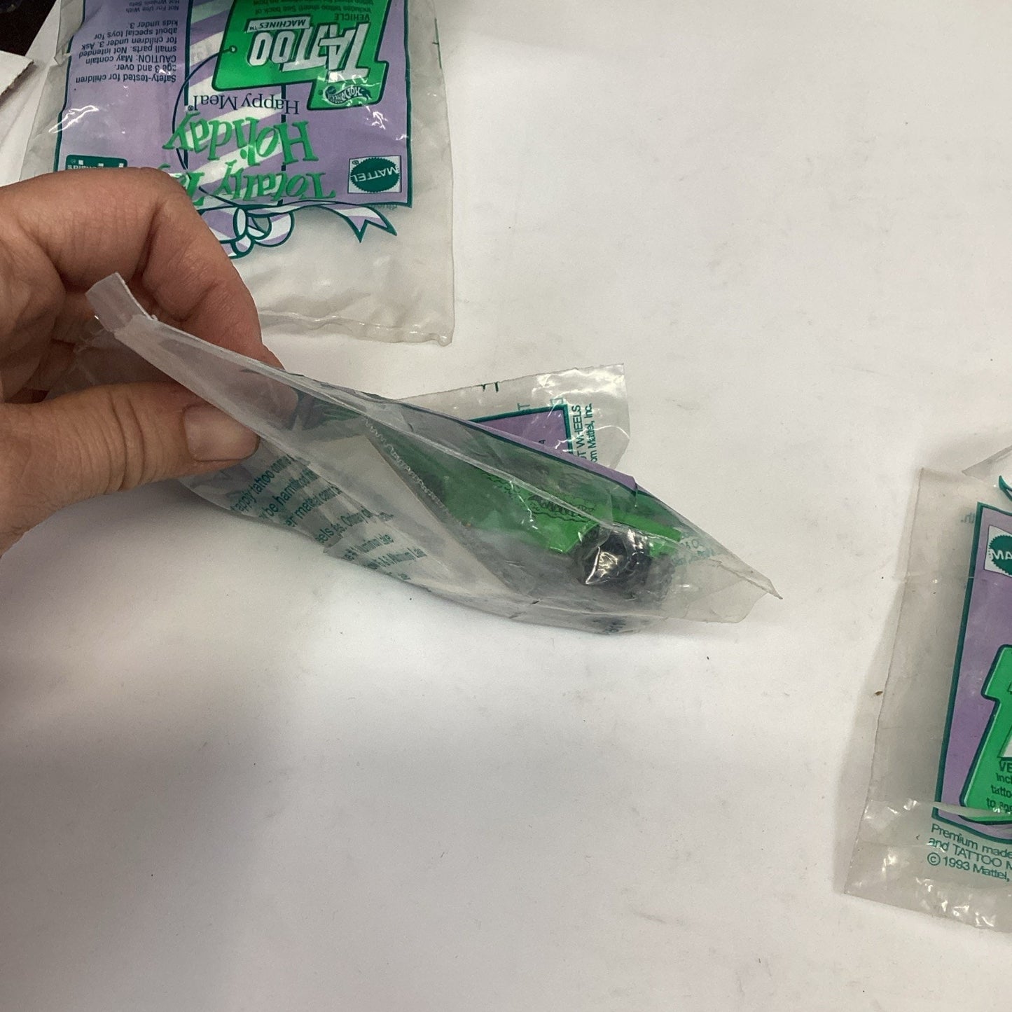 Set Of 6 - 1993 Hot Wheels Totally Toy Holiday Tattoo Machines - McDonald’s