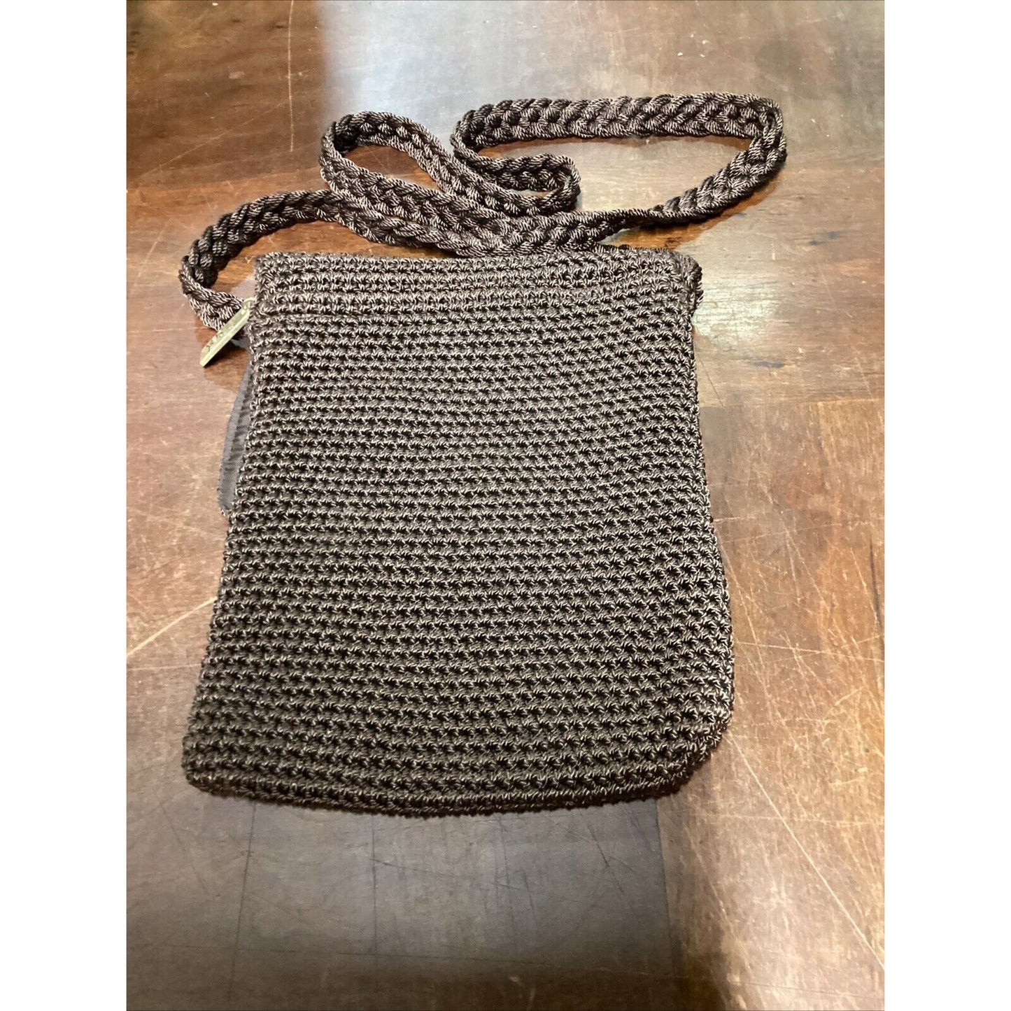 THE SAK Brown Crochet Crossbody Bag Purse