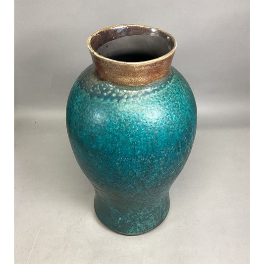 Handmade Turquoise Teal Large Vase - 17.5”H