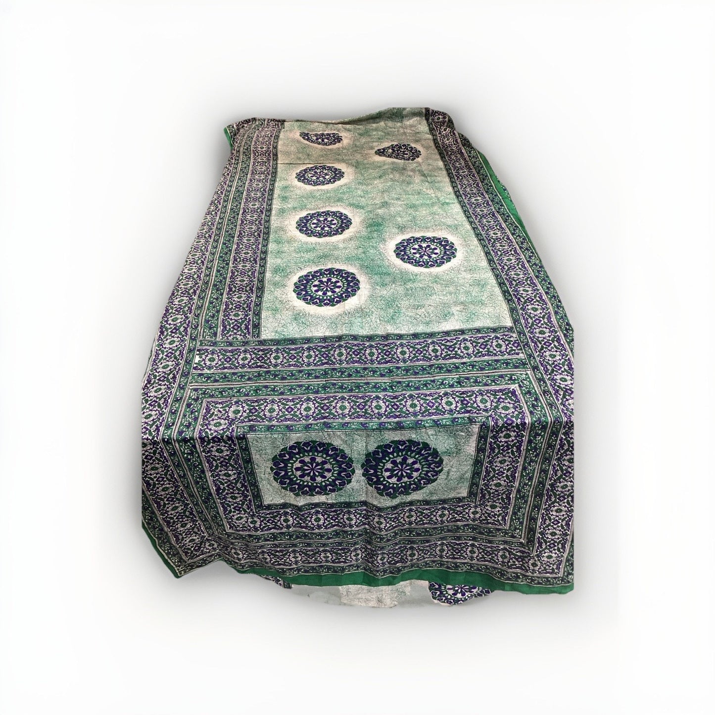Vintage Silk Mandala Dupatta/Odhani Shawl - 200x45” - Pattern #10040