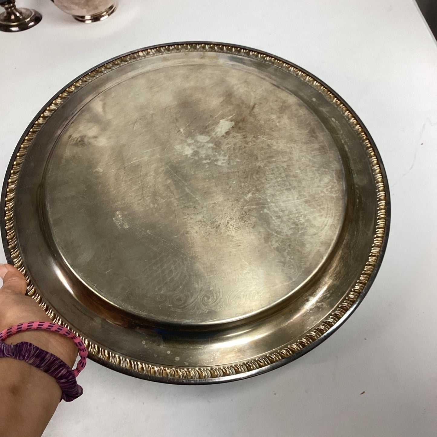 Lot Of 10 Silver Plated Platters, Bowls, Sugar/Creamer And Spoon