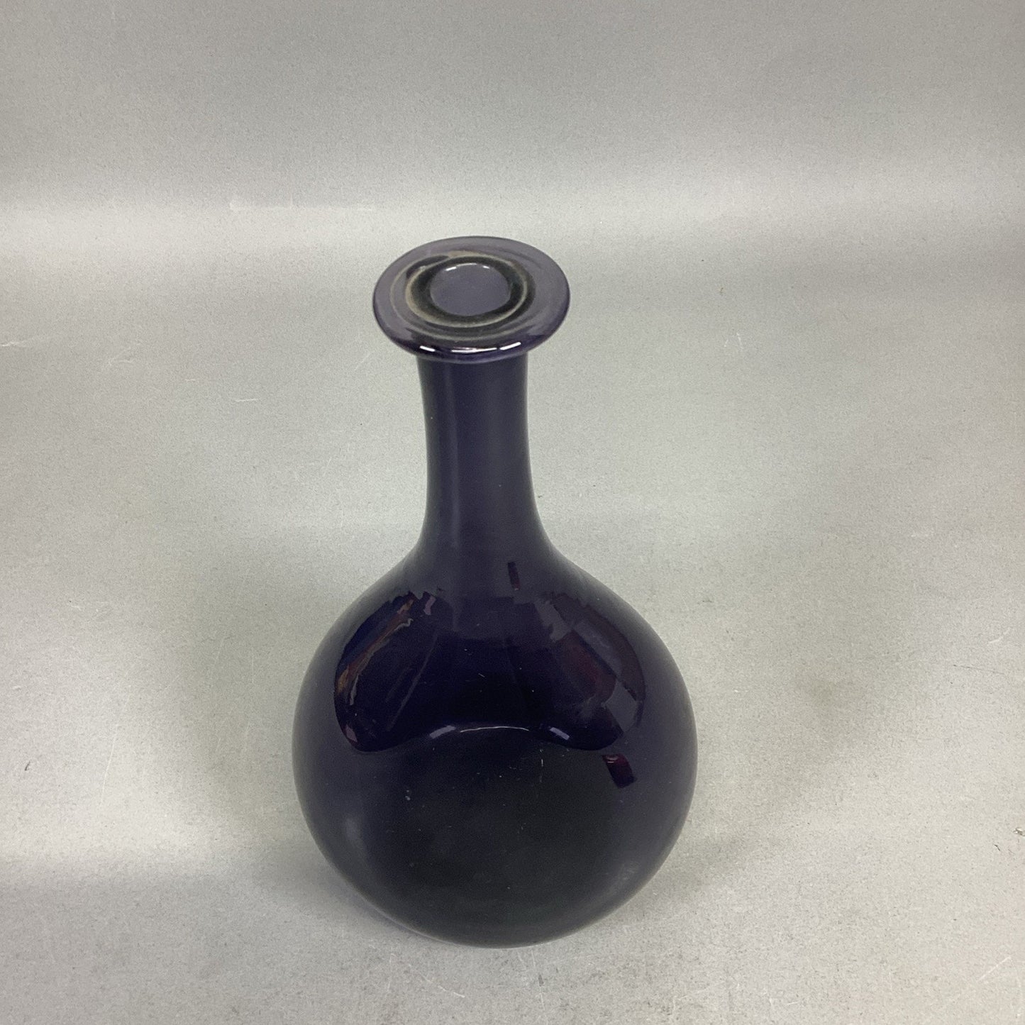 Vintage Hand Blown Purple Glass Bud Vase - 9”H