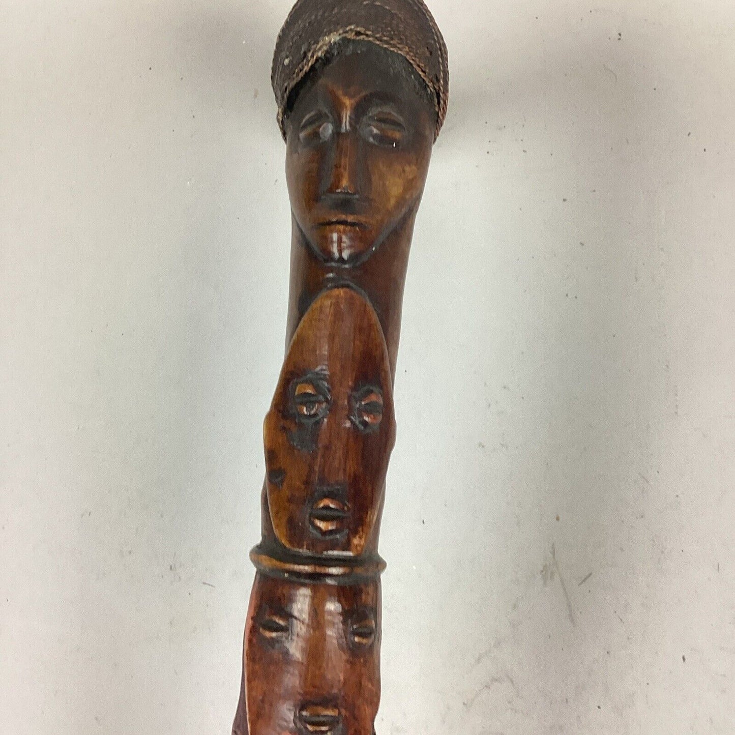 Set Of 2 Hand Carved Totem Canes