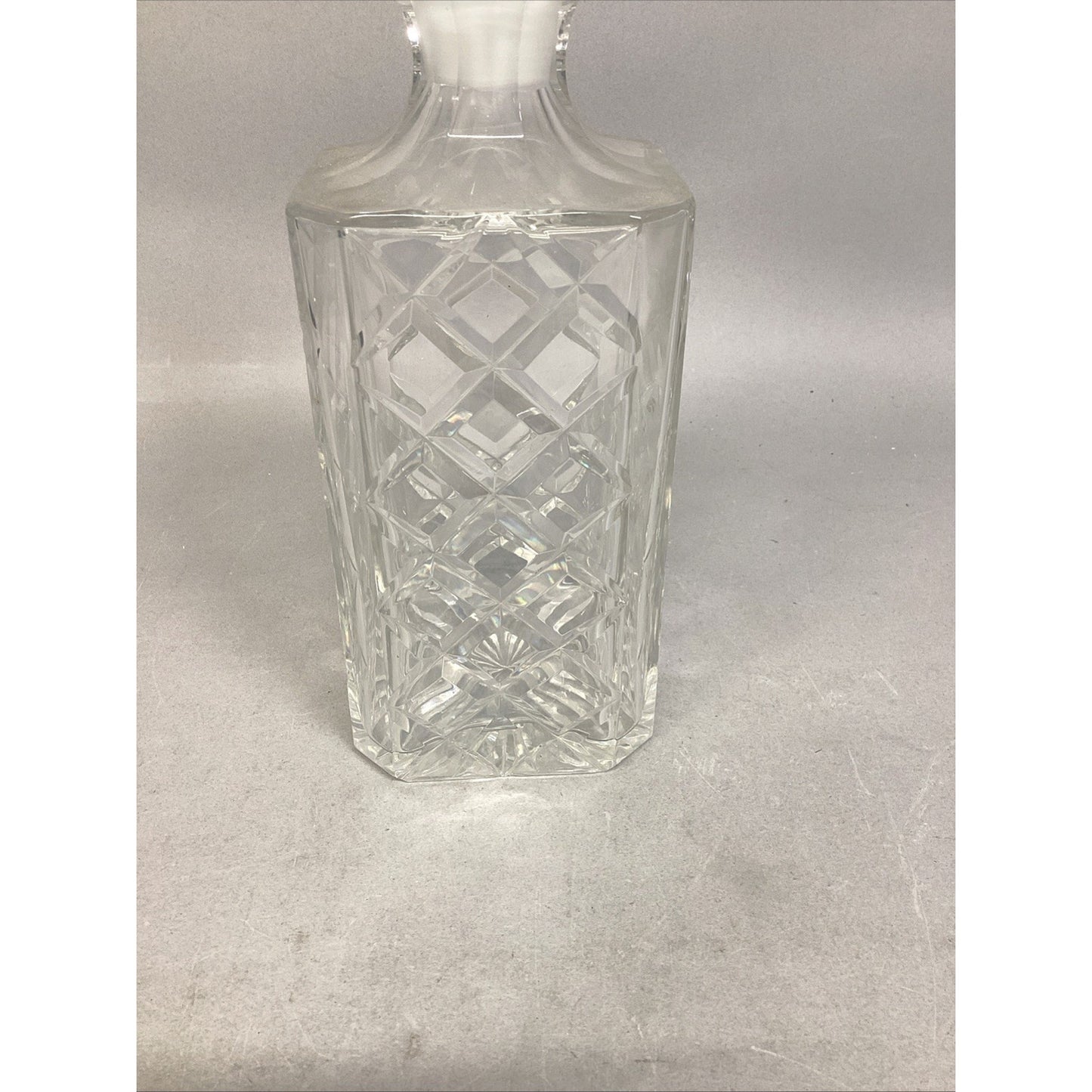 Vintage Heavy Lead Crystal Decanter With Stopper - 10”H