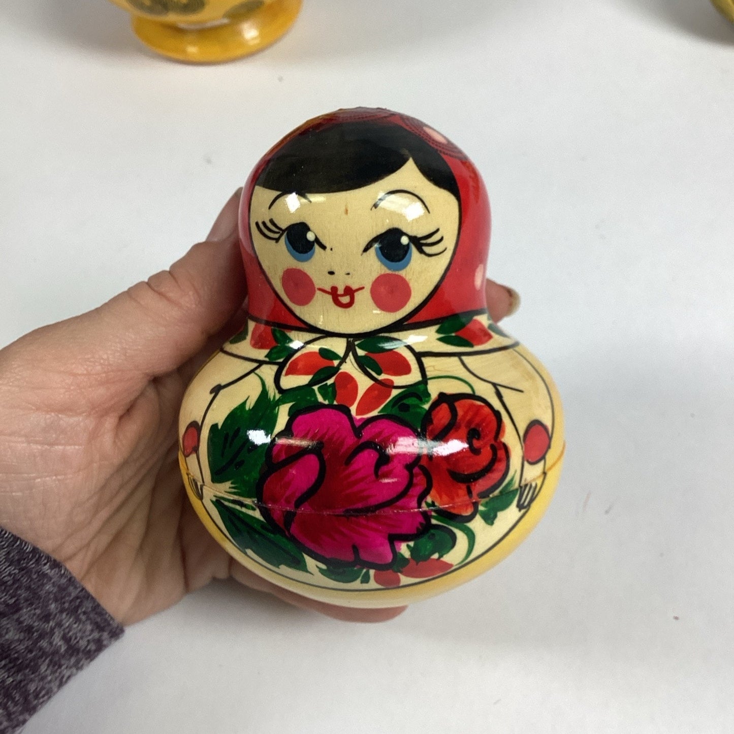 Set of 7 Hand-painted Wooden Russian Nesting Dolls