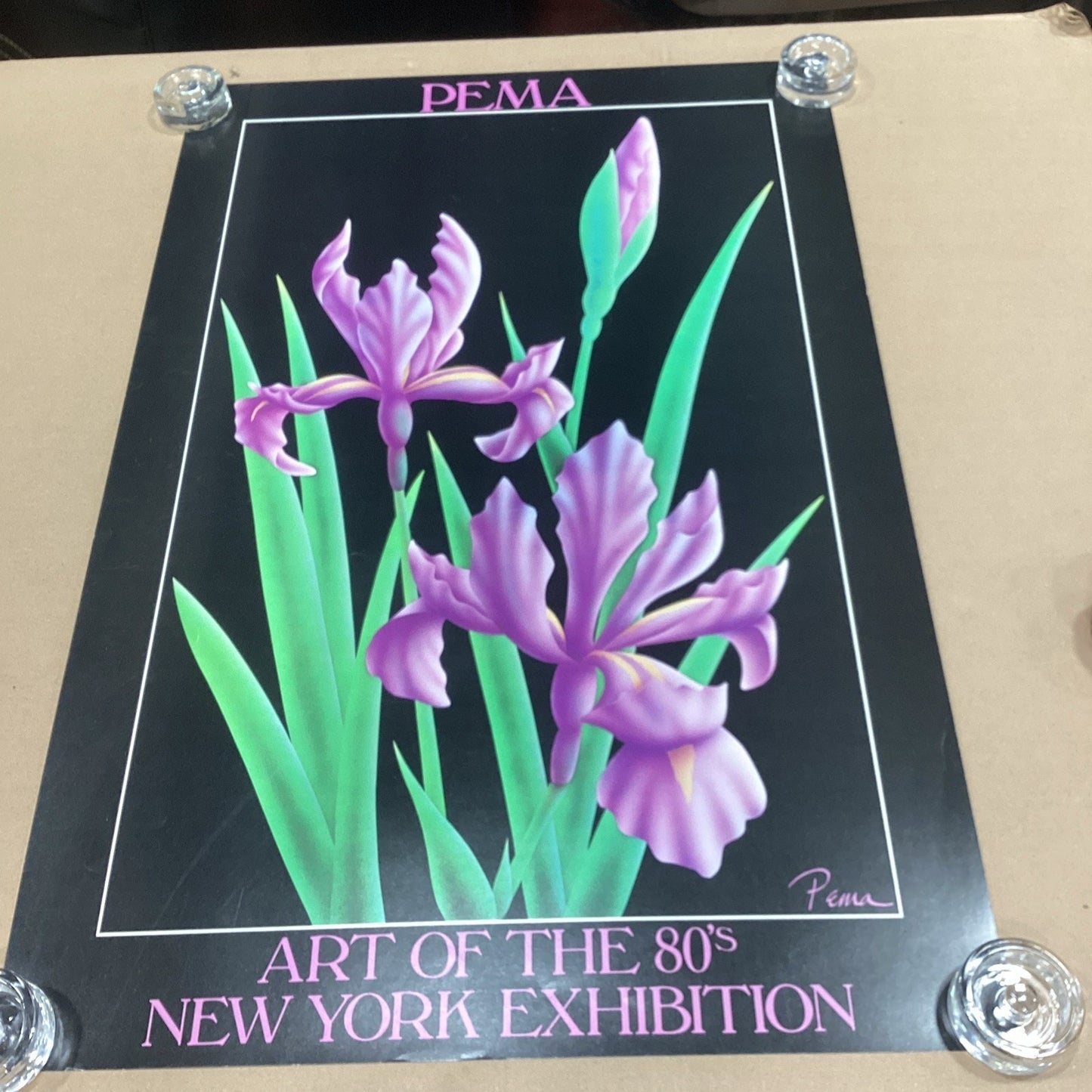 Pema Art Of The 80’s New York Exhibition Purple Floral Poster - 36x24”