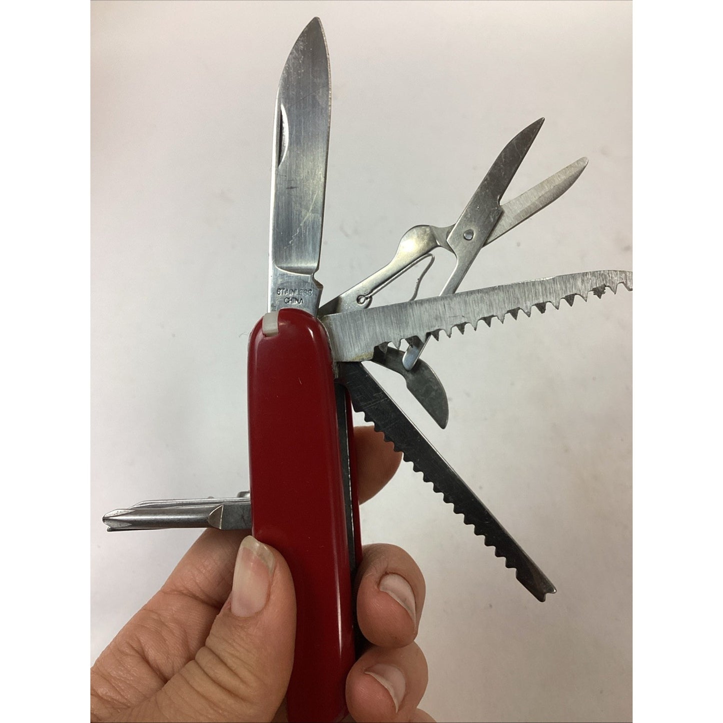 Vintage Stainless Steel Red Army Camping Multi-Tool With 11 Tools