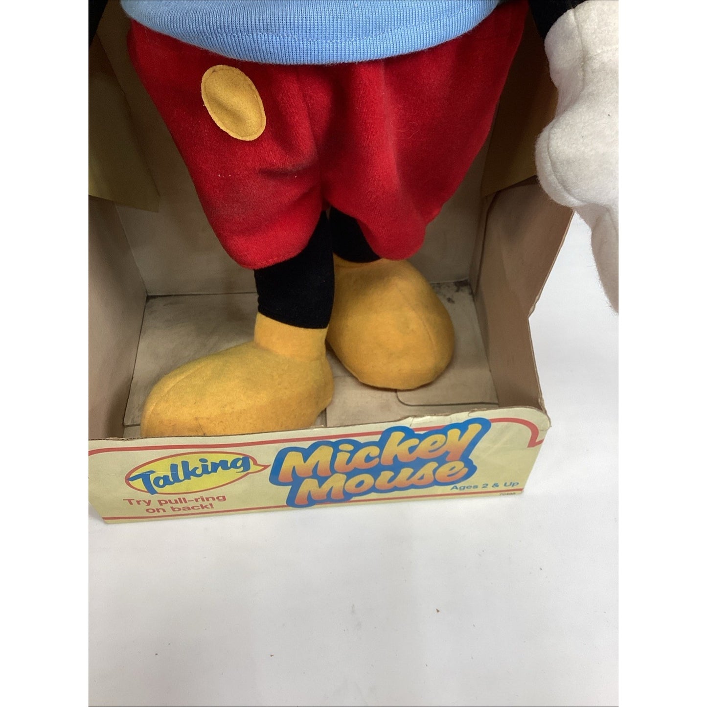 1988 DISNEY Talking Mickey Mouse Pull String Playskool 22" Plush 70488 Works