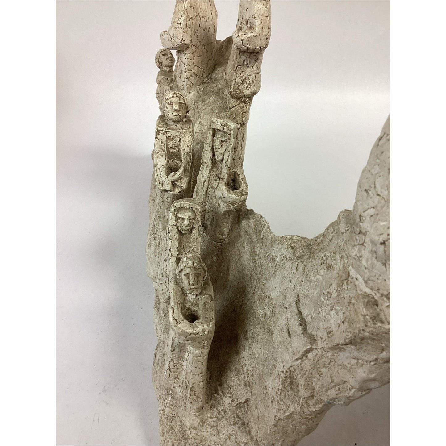 Austin Productions Vintage 1967 Menorah Judaica Large Clay Resin Statue - 21x14”