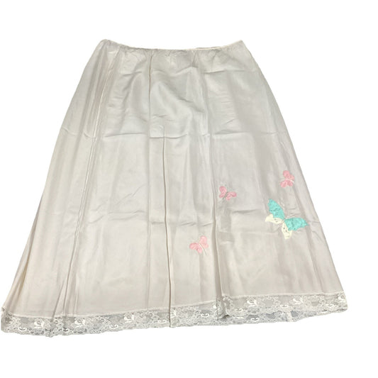 Beige Slip With Embroidered Butterflies - Large