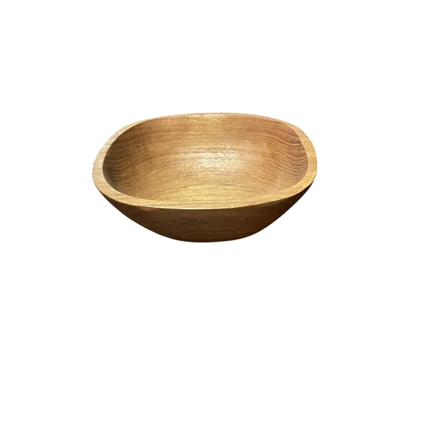 Set Of 2 Teak Wood Salad Soup Bowls - 5.75”D