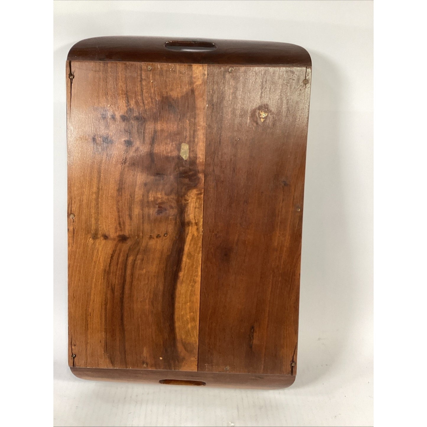 VTG Brazilian MCM Morpho Butterfly Wing Art in Wood Inlaid Marquetry Tray