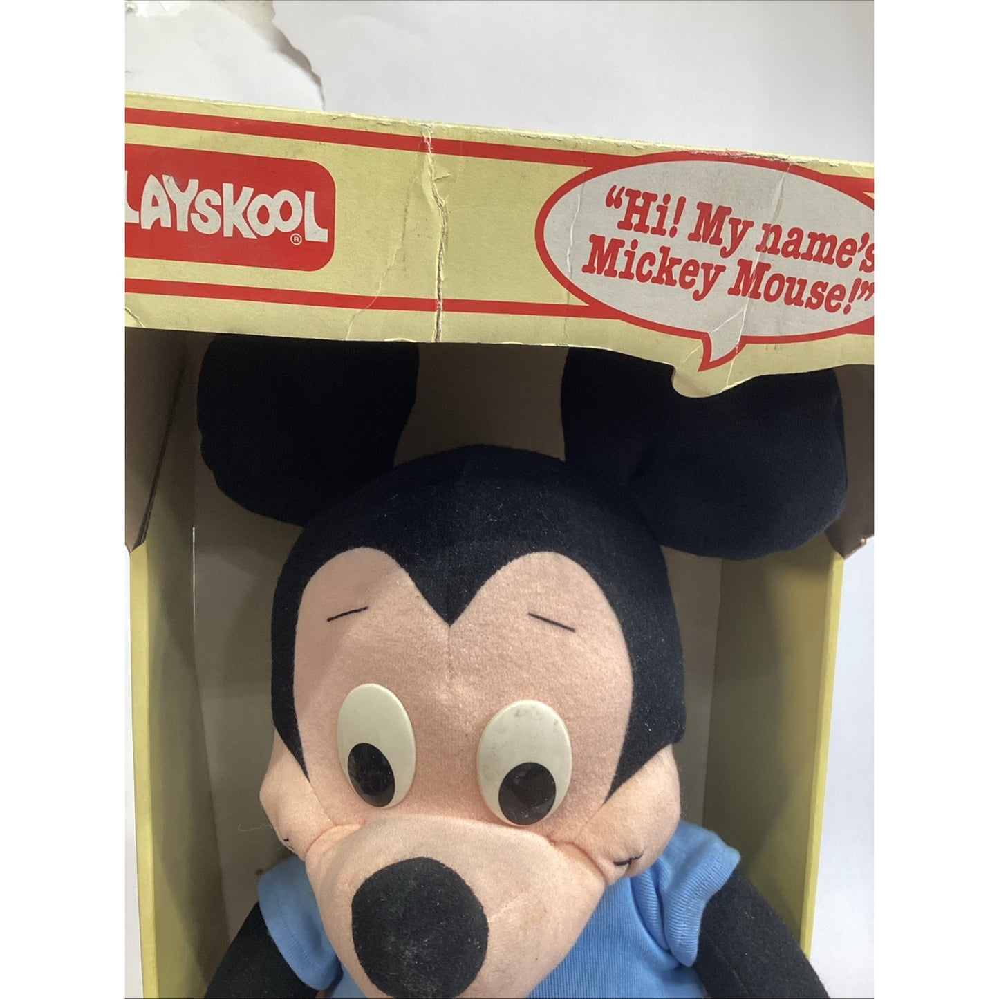1988 DISNEY Talking Mickey Mouse Pull String Playskool 22" Plush 70488 Works