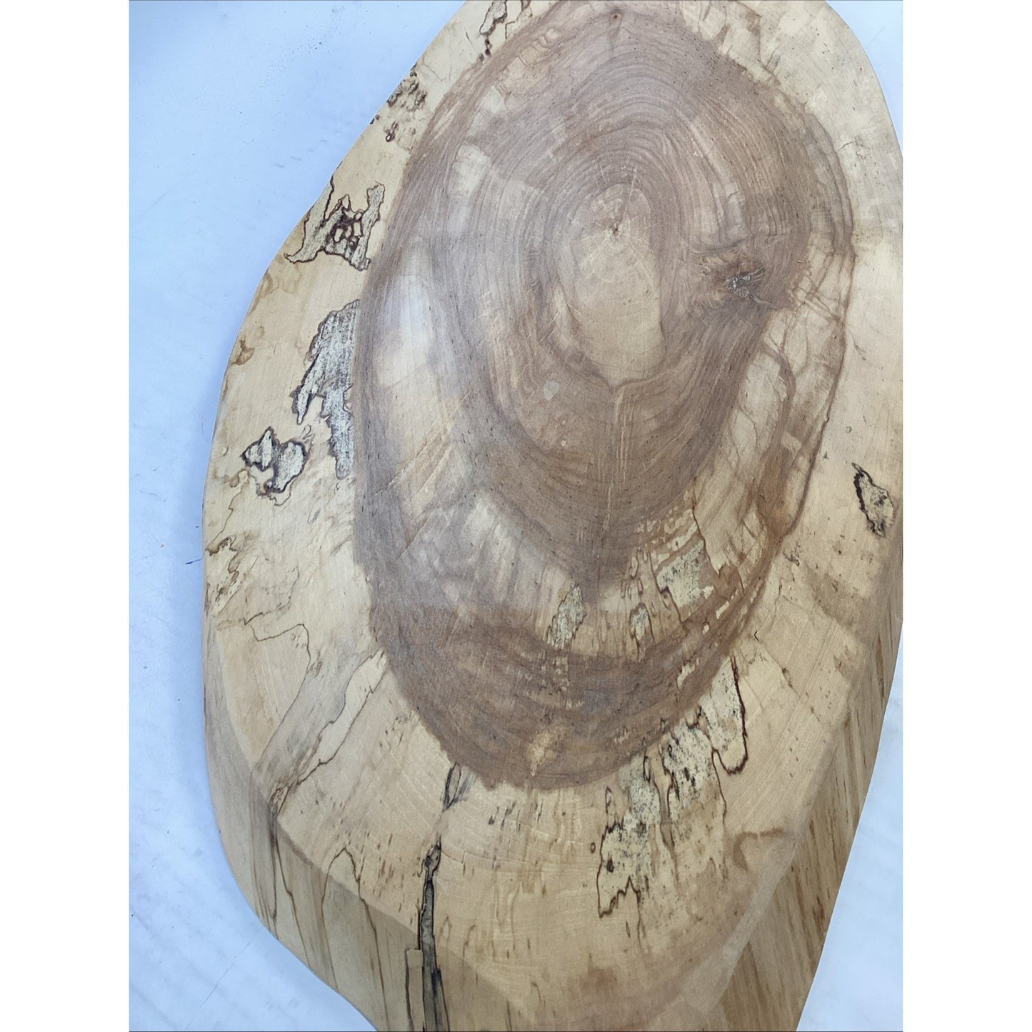 Handcrafted Spalted Olive Ash Live Edge Serving Tray, Platter - 24.5”L