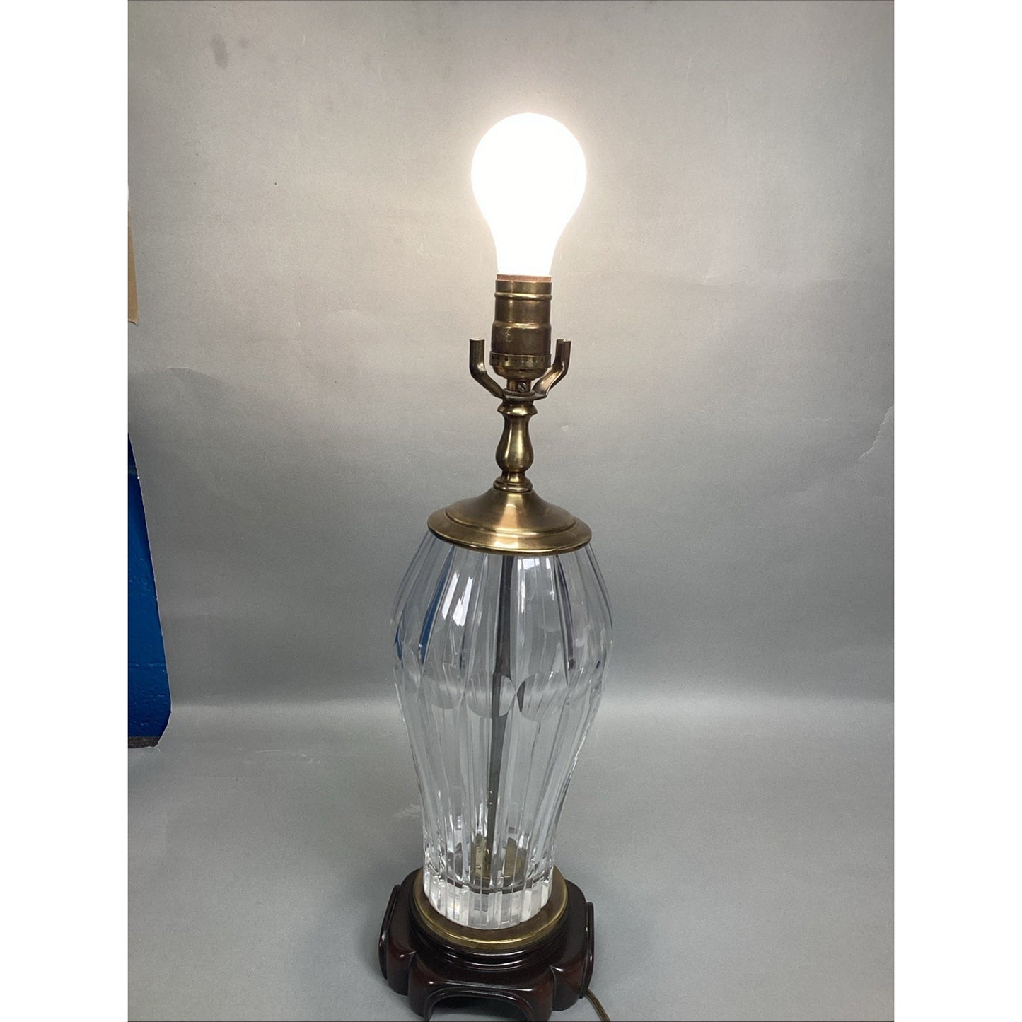 Vintage Pressed/Molded Glass Lamp W/ Hardware - 17.5”H - Tested And Works