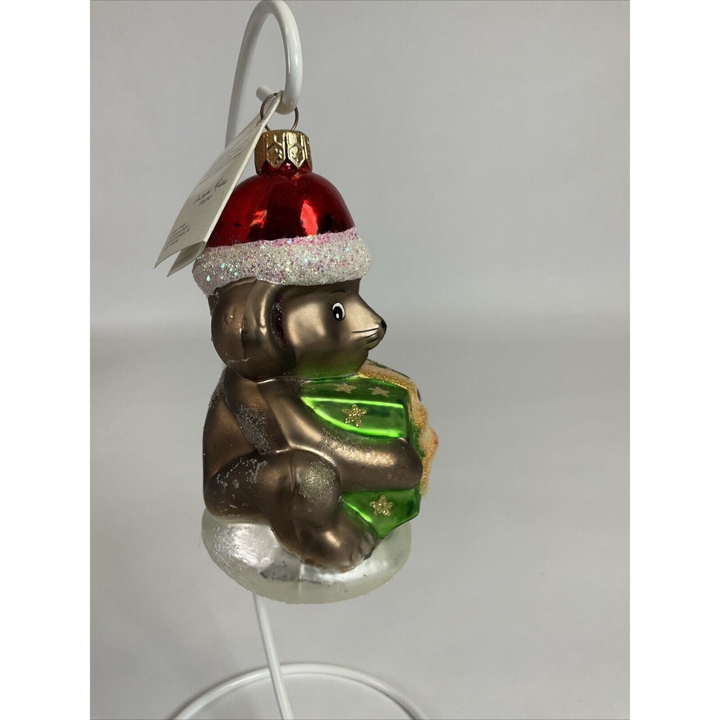 Christopher Radko Christmas Ornament Mouse Santa Hat with Present