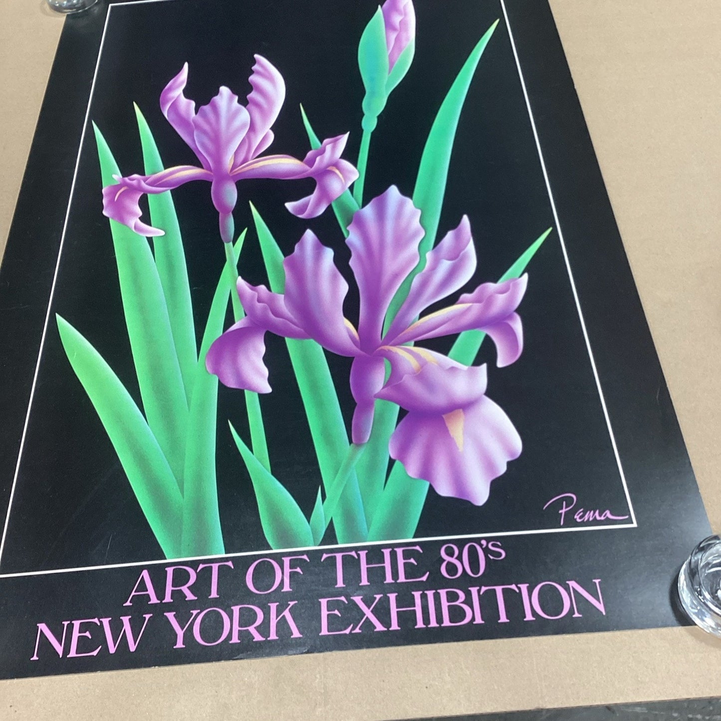Pema Art Of The 80’s New York Exhibition Purple Floral Poster - 36x24”