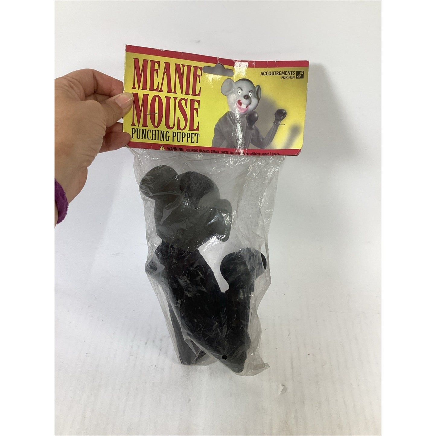Vintage Rare NOS 1995 Meanie Mouse Punching Puppet - New In Plastic
