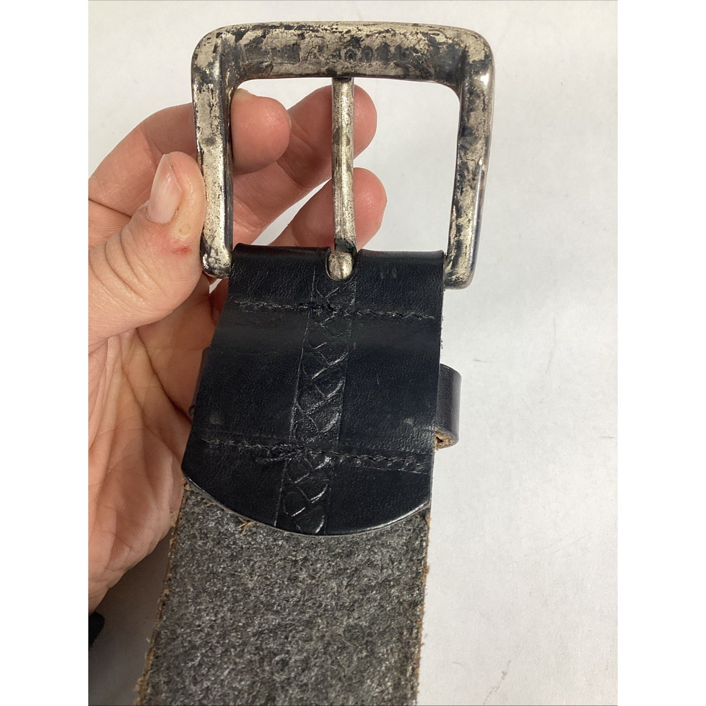 Bulldog Black Italian Leather Men’s Belt - #18876 - 90/36 - Made In Canada