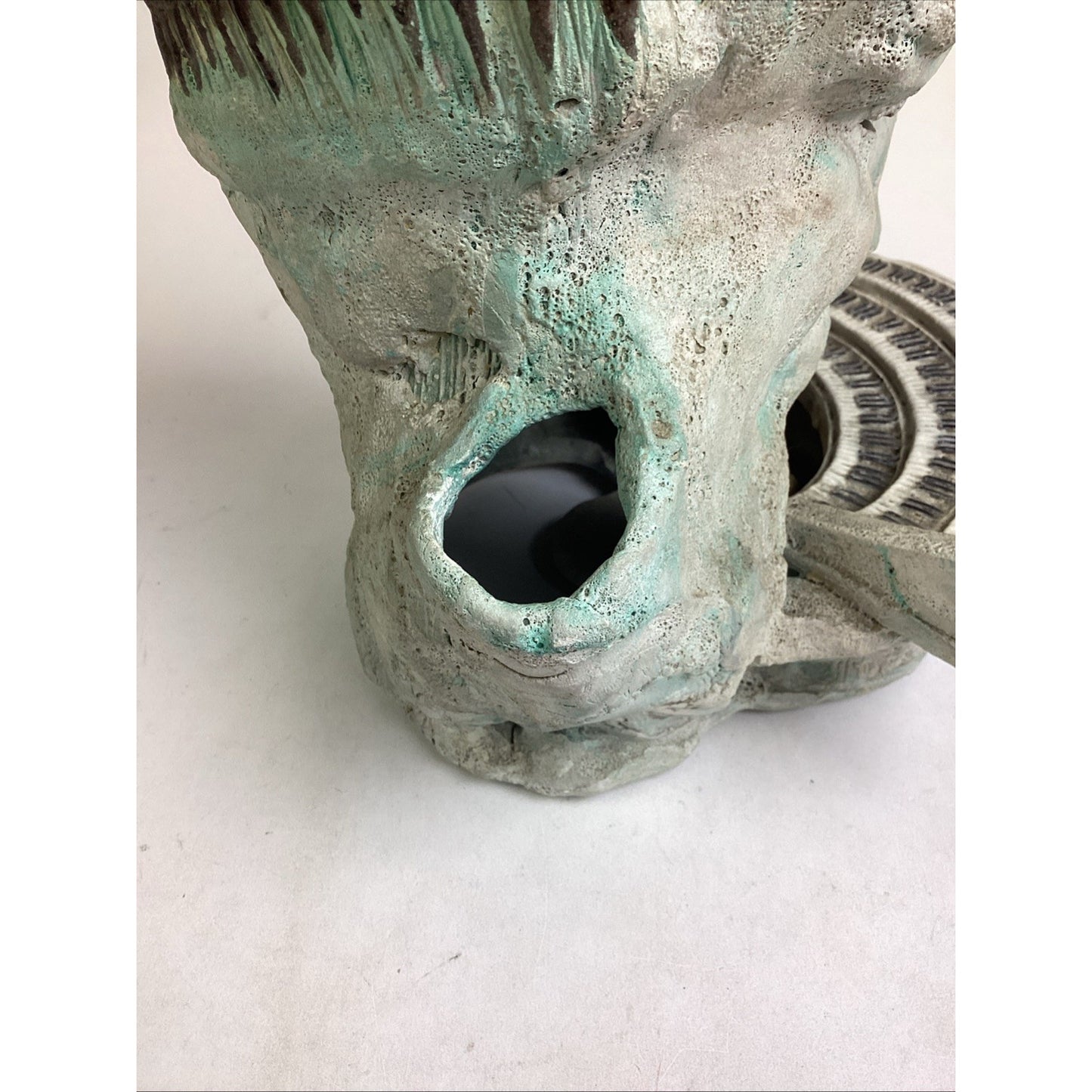Whimsical Ceramic Sculpture- Surreal Face With Miniature Piano - 13.5”H