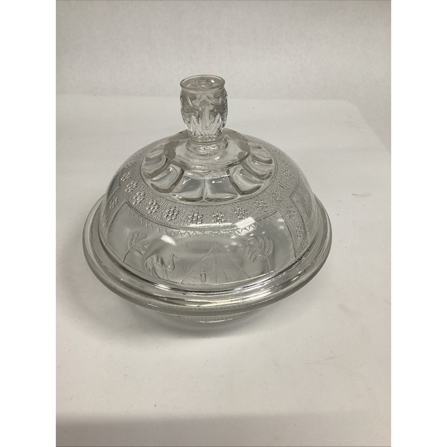 Antique EAPG Adams Glass SPHINX Egyptian Sphynx 50 Parthenon Covered BUTTER DISH
