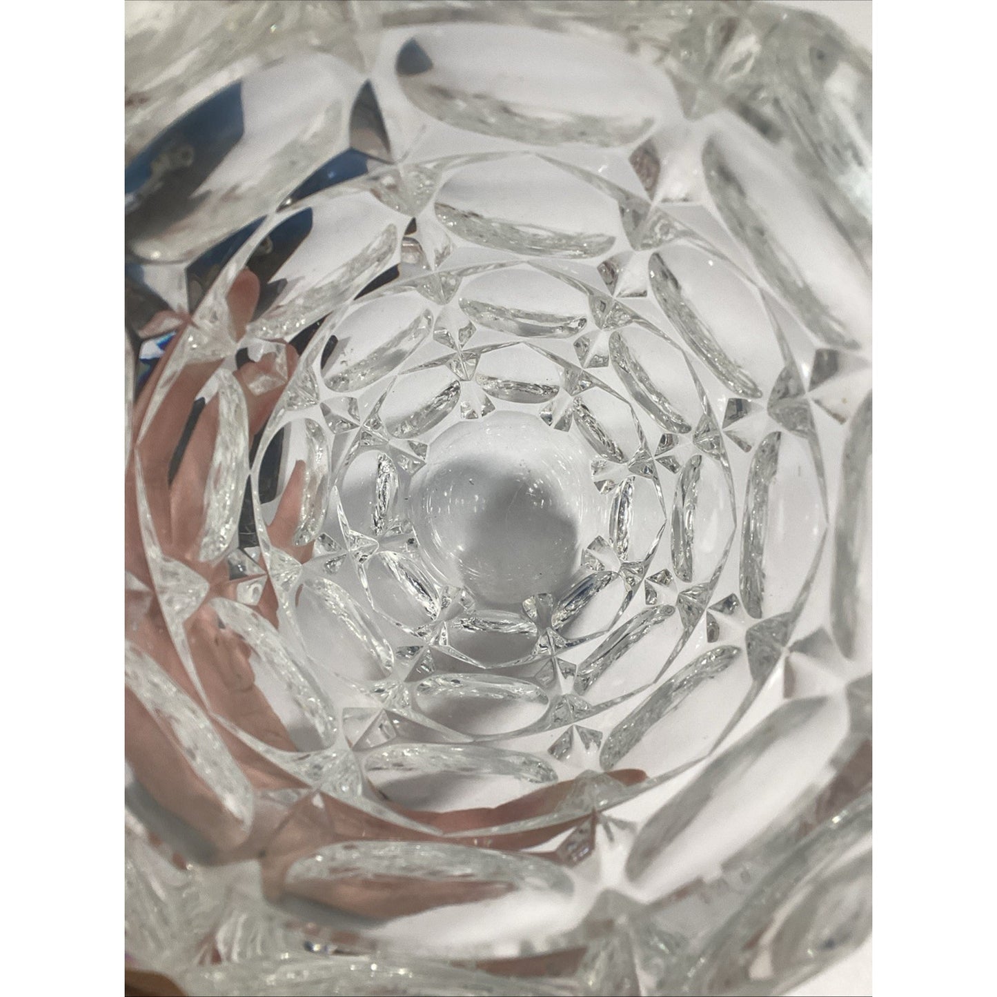 1930’s Saint-Louis French Crystal Centerpiece Vase W/ Facet Cut Design - Signed