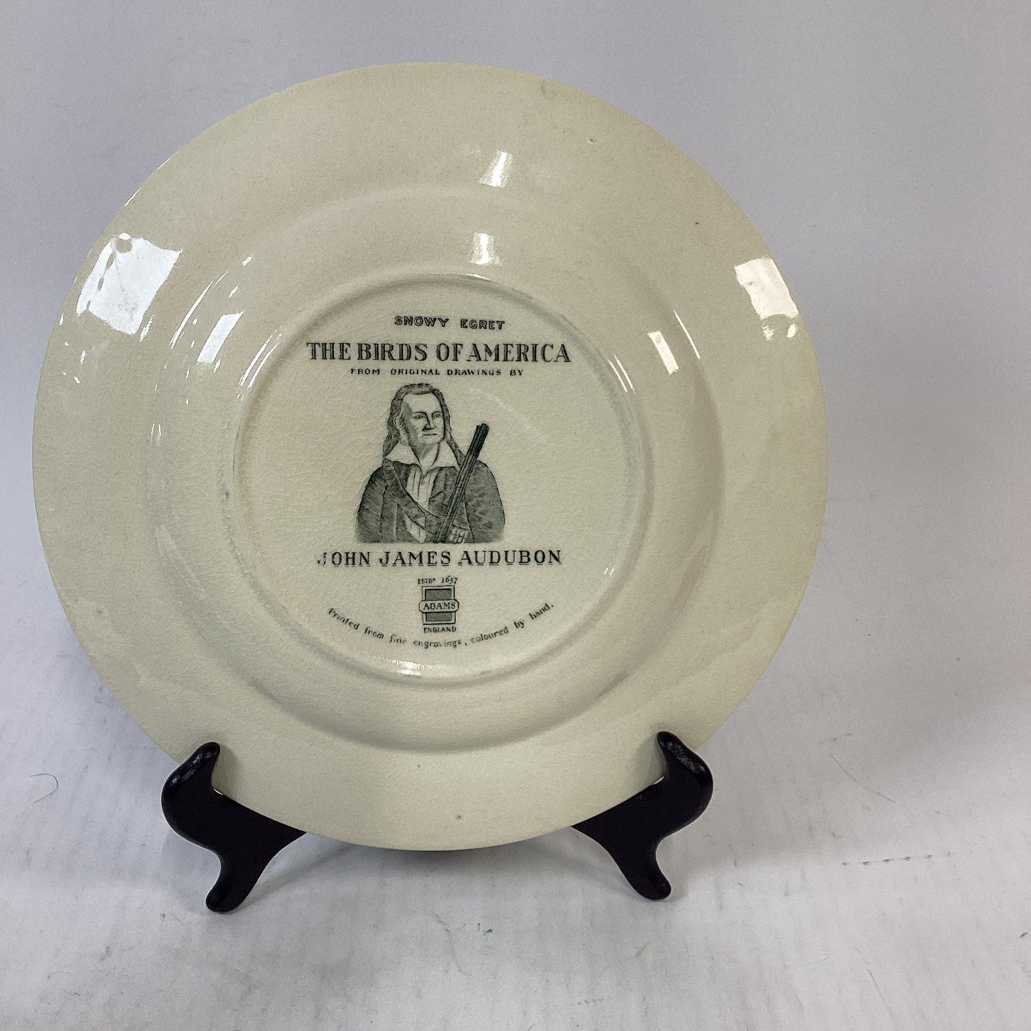 Adams England THE BIRDS OF AMERICA Audubon SNOWY EGRET Dinner Plate