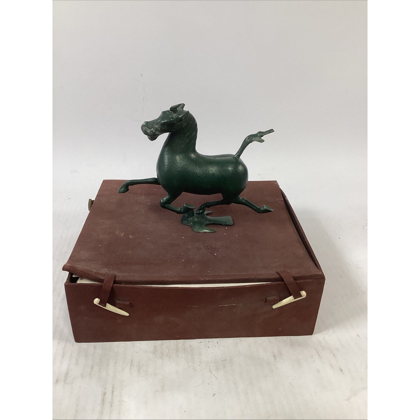 Vintage Chinese Flying Horse Of Gansu 8” Length Bronze Sculpture In case