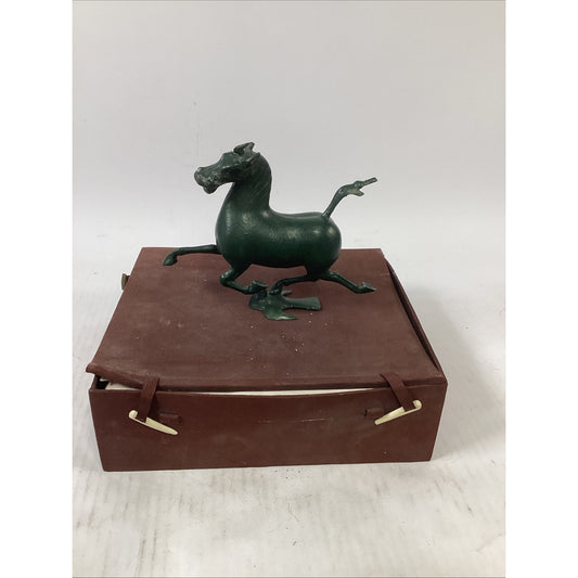 Vintage Chinese Flying Horse Of Gansu 8” Length Bronze Sculpture In case