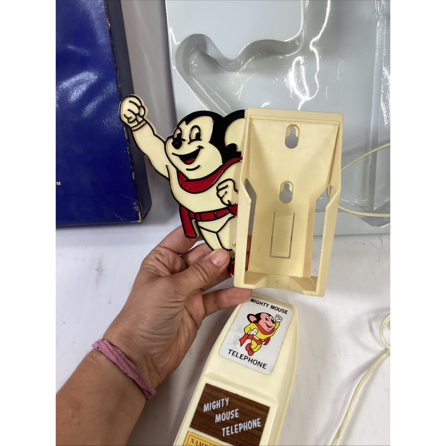 Vintage Rare 1983 Mighty Mouse Telephone - NOS - Open Box