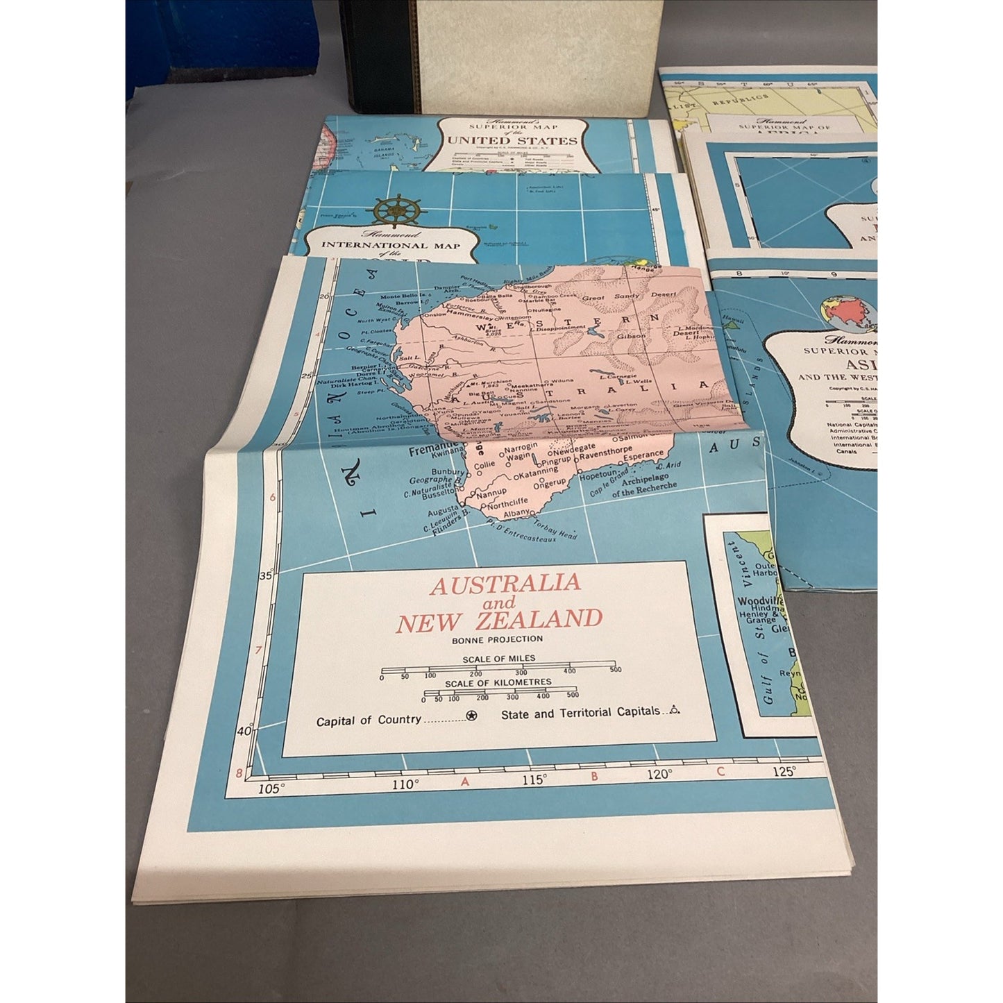 Hammond Deluxe Map Library - US, The World, South America, Asia, Europe, Canada