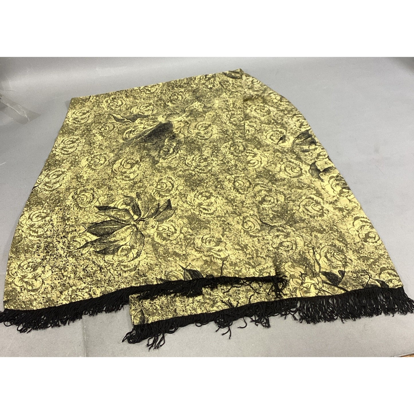 Emanuel Ungaro Multicolor Gold Floral Shawl/Wrap - Made In Italy