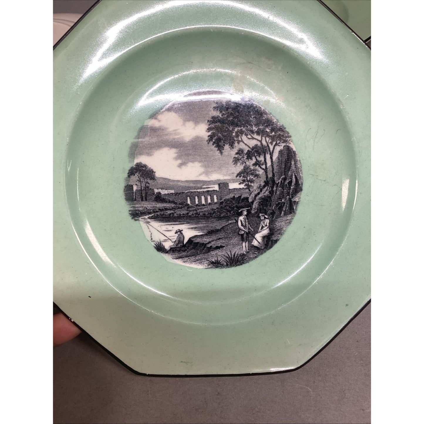 Wedgwood Etruria England Mint Green Decorative Plates