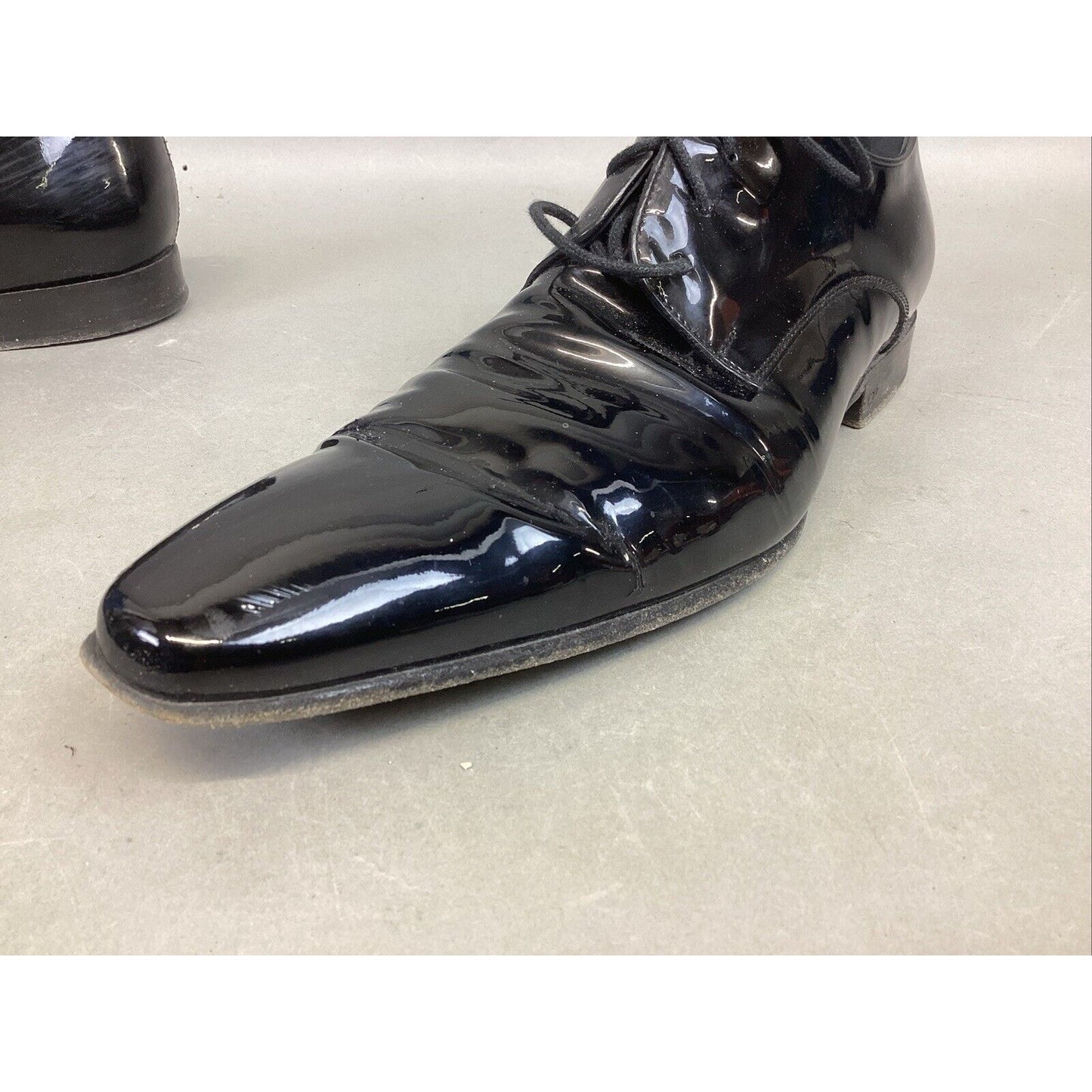 Dsquared2 Men’s Black Glossy Dress Shoes - Size 43 - Made In Italy