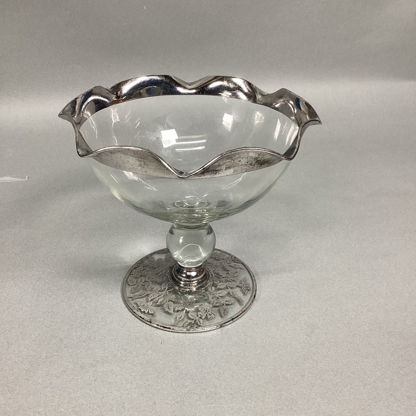 Silver City Glass Compote Bowl Jelly Jam Candy Pedestal