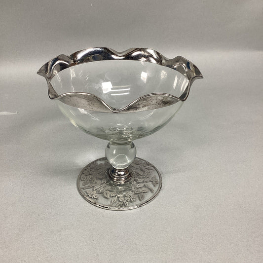Silver City Glass Compote Bowl Jelly Jam Candy Pedestal