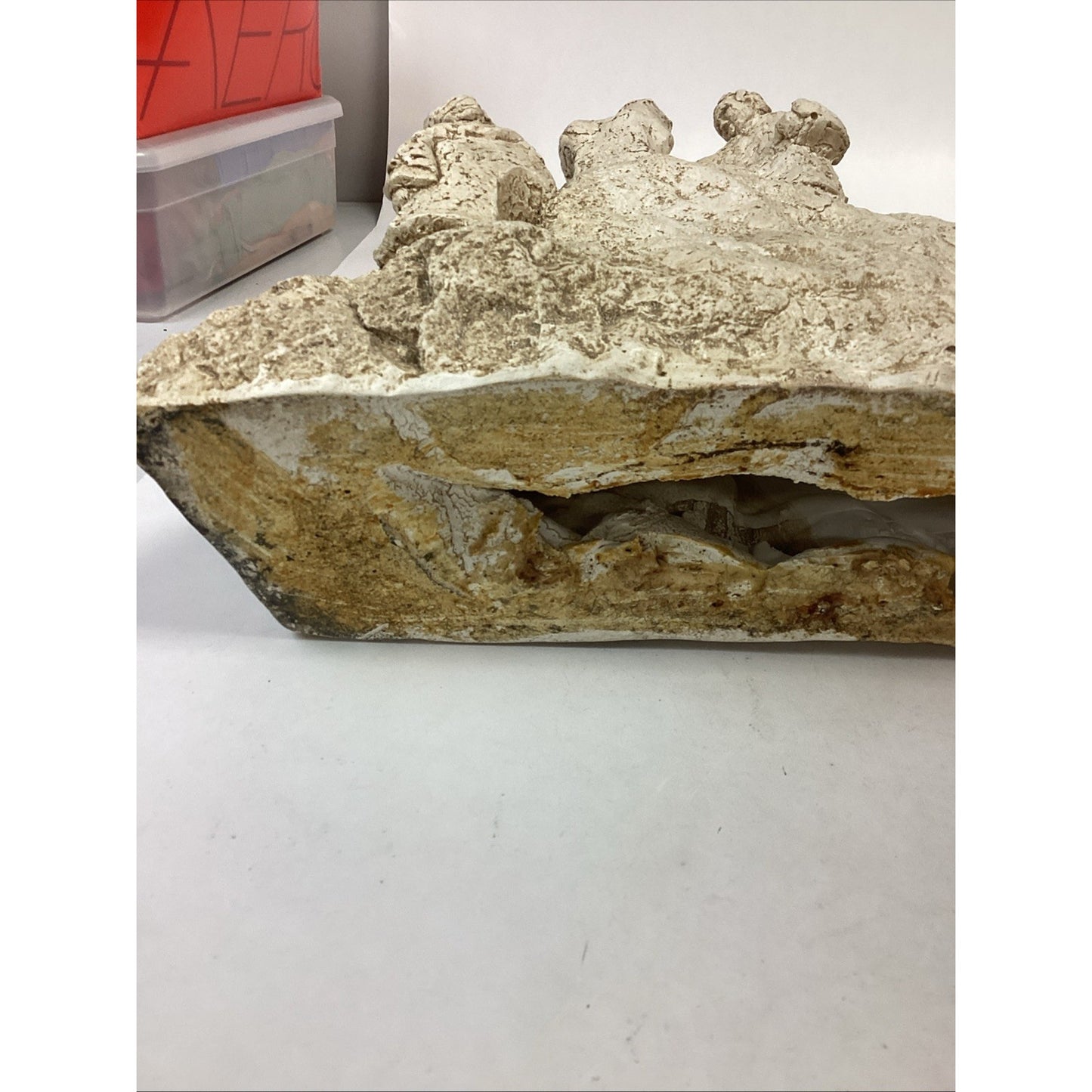 Austin Productions Vintage 1967 Menorah Judaica Large Clay Resin Statue - 21x14”