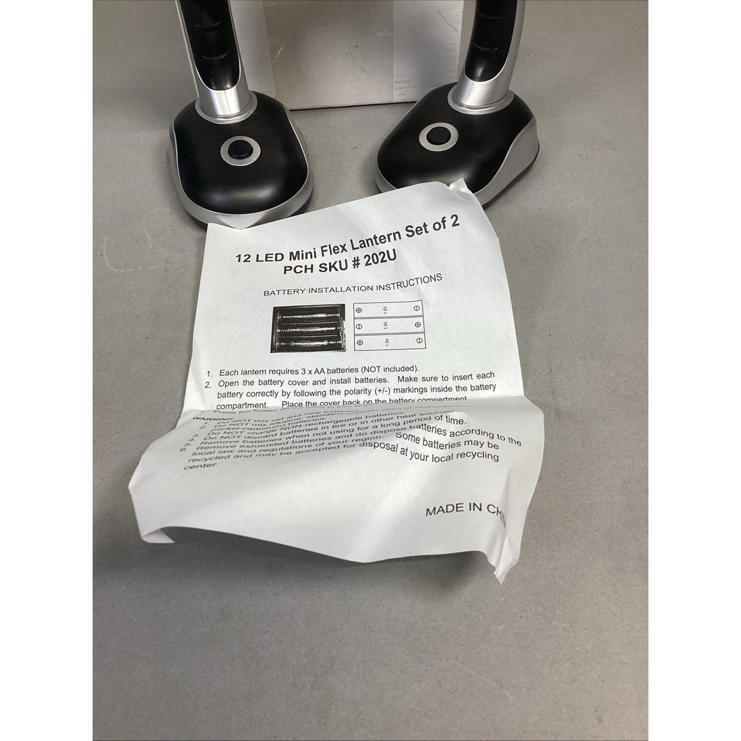 12 LED’s - Set Of 2 Mini Flex 8" Counter / Desk Lantern - NEW