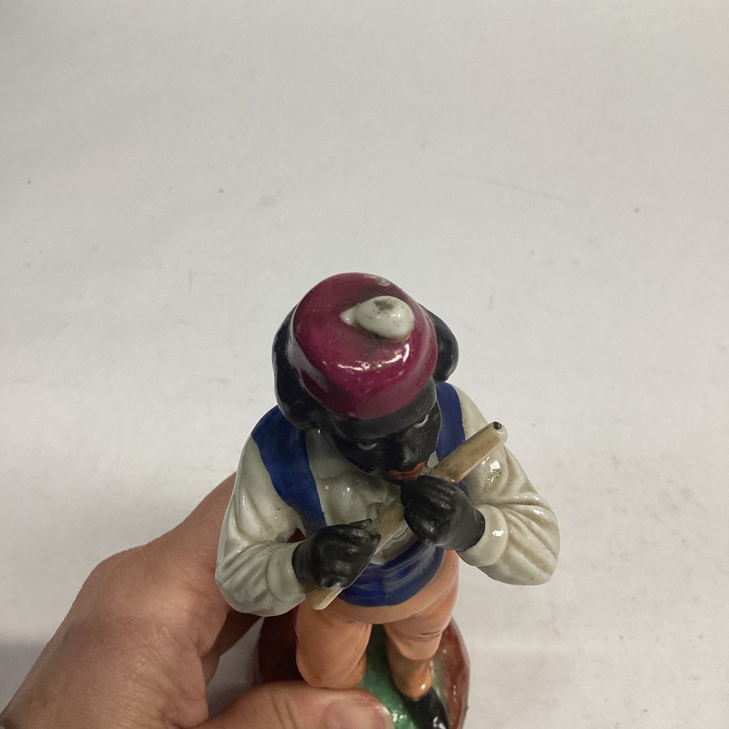 Antique Staffordshire Figurine Of A Man Playing A Flute
