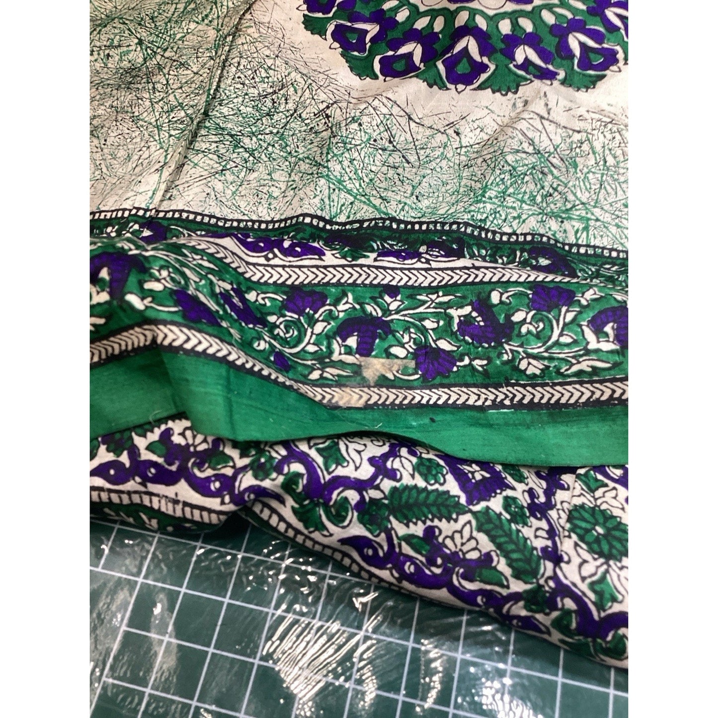 Vintage Silk Mandala Dupatta/Odhani Shawl - 200x45” - Pattern #10040