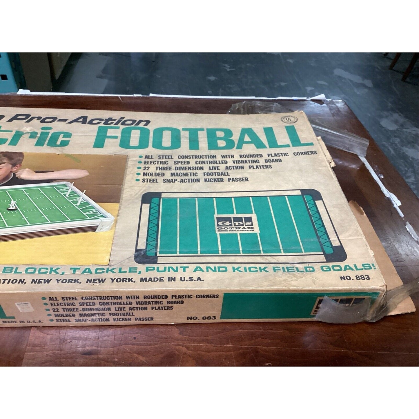 Vintage Gotham Pro Action Electric Football Game Field Players - Tested/Works